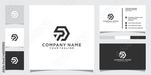 TP or PT initial letter logo design vector