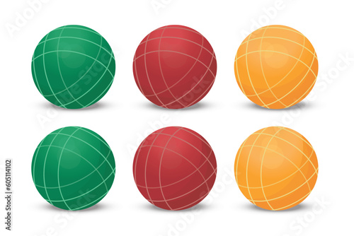 set of bocce ball design vector flat isolated illustration
