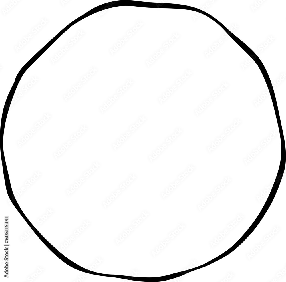 Cute doodle simple line circle frame divider and border hand drawing Cute doodle simple line circle frame divider and border hand drawing