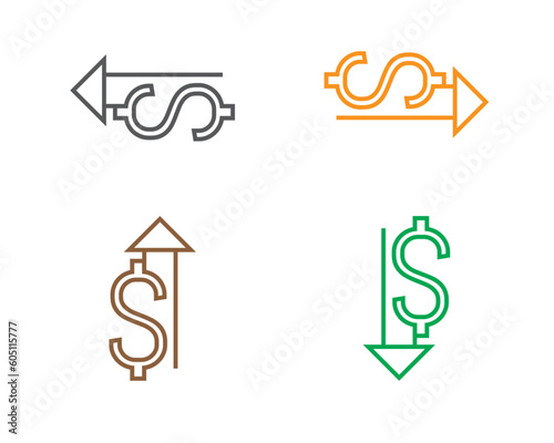 Dollar coin vector icon. Cash save, earn sign, flat design for we