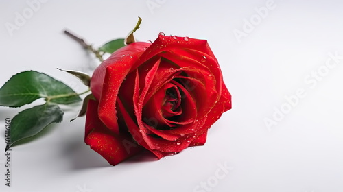 red rose flower on white background