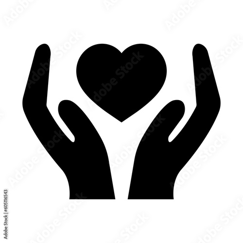 hands holding heart icon vector heart health care concept for graphic design, logo, website, social media, mobile app, UI illustration