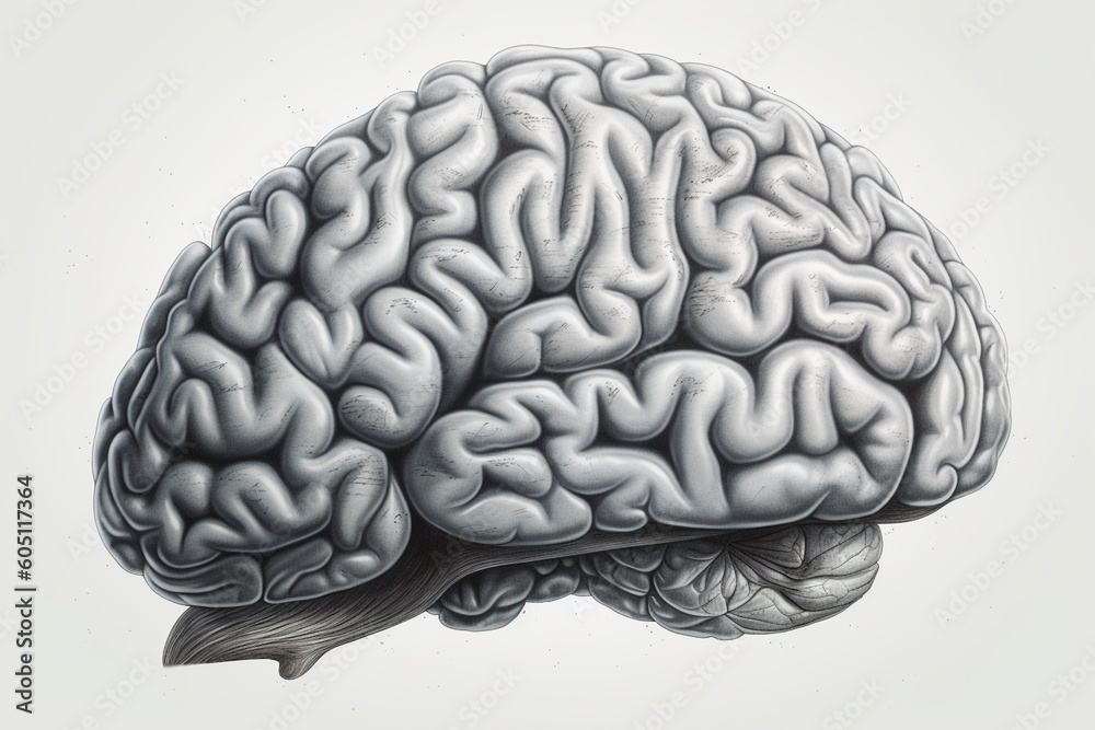 Human Brain Illustration Created with Generative AI Human Brain Illustration Created with Generative AI