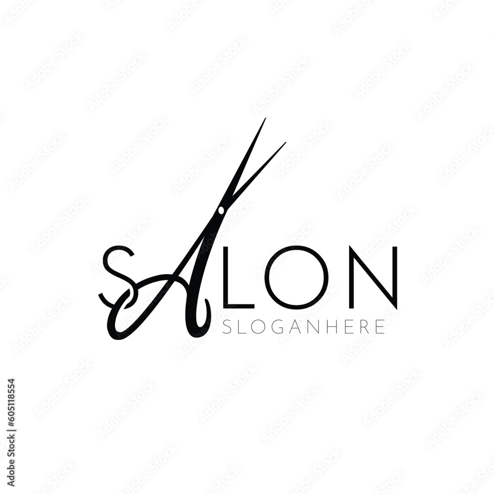unique modern minimalist business logo design salon with the letter A forms scissors unique modern minimalist business logo design salon with the letter A forms scissors