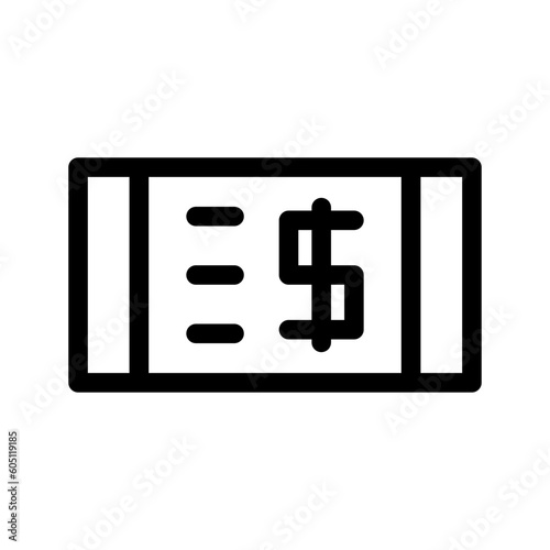 Cheque Icon Vector Symbol Design Illustration