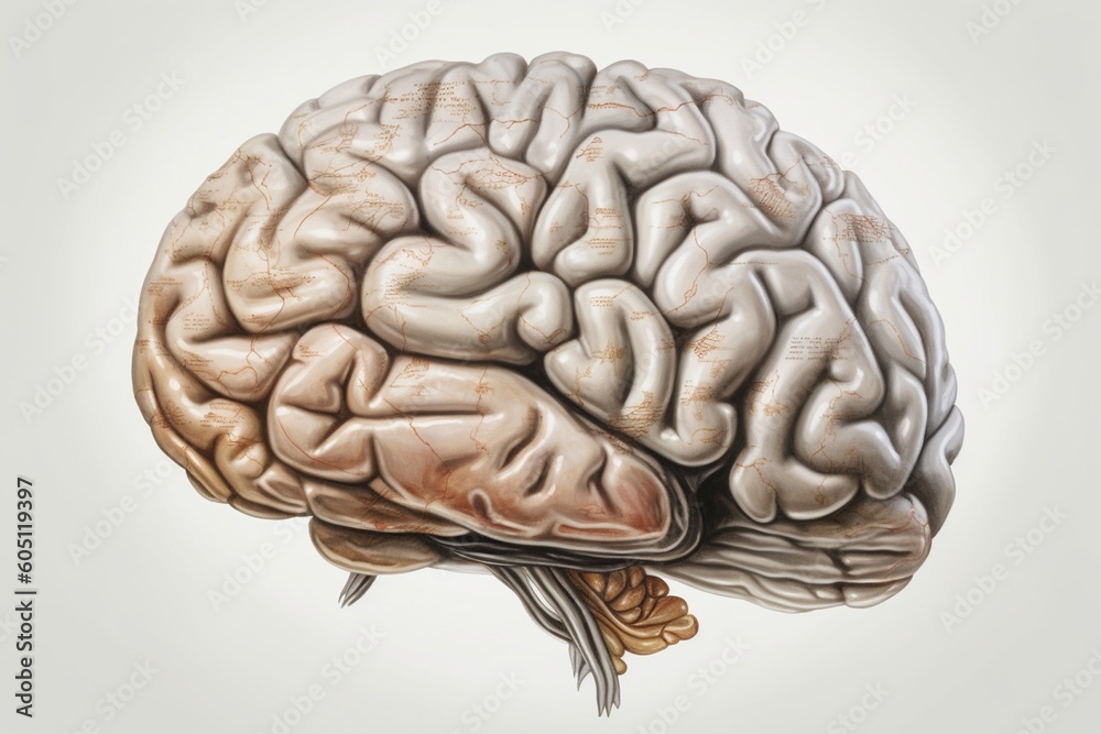 Human Brain Illustration Created with Generative AI Human Brain Illustration Created with Generative AI