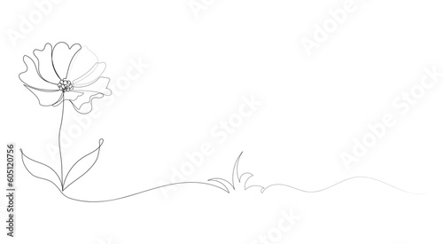 Wallpaper Mural Abstract floral background. Flowers in the style of line art, one continuous line. Hand drawing. Minimalist style for your design, stories, print, etc Torontodigital.ca