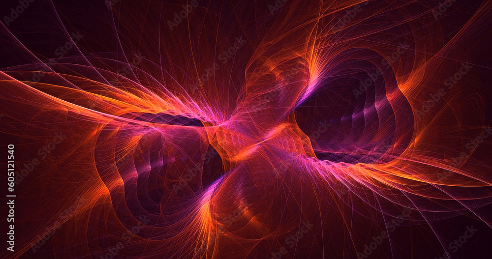 Fototapeta premium 3D rendering abstract multicolor supernova fractal light background