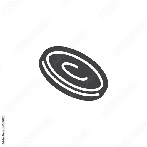 Flying disc toy vector icon