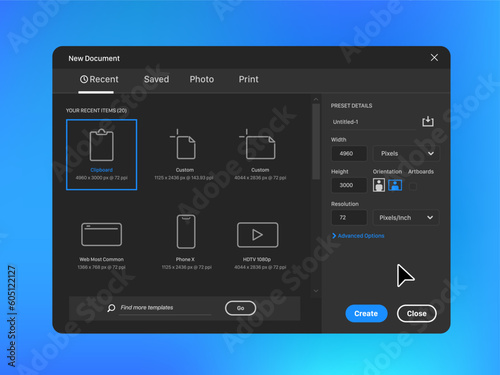 Creating a New Document in a Raster Graphics Editor. Selecting resolution formats. Getting started as a designer