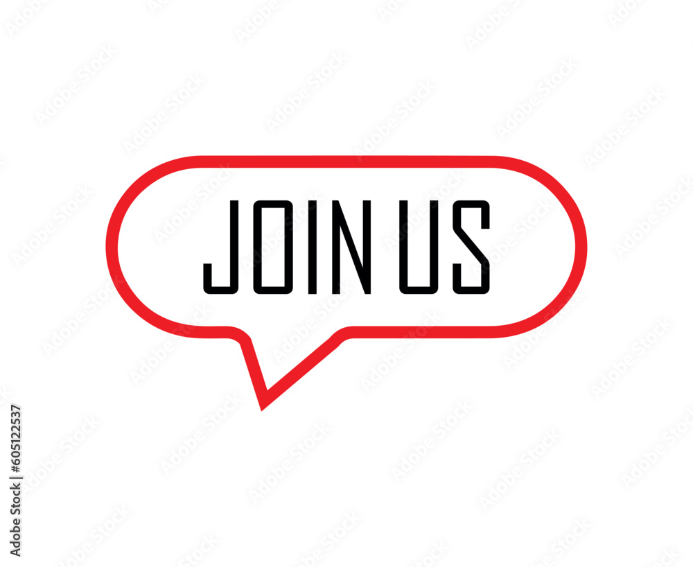 join us sign on white background join us sign on white background