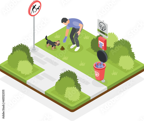 People Clean After Dogs Concept