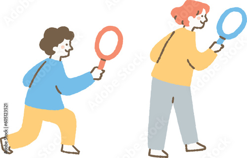 何かを探している男女_色