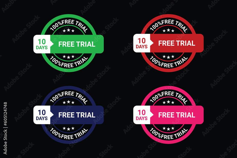 Obraz premium Vector flat design free trial labels template