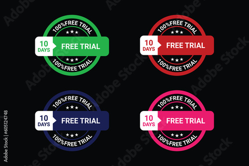 Vector flat design free trial labels template