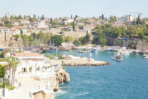 Fototapeta Naklejka Na Ścianę i Meble -  The beautiful and historical city of Antalya, located on Turkey's Mediterranean coast