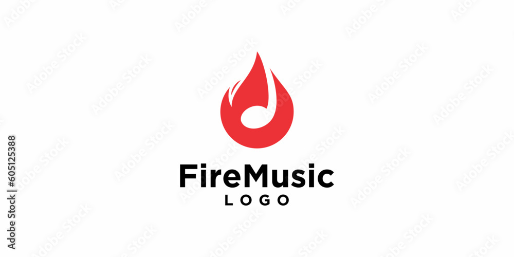 Note Sound Fire Music Logo Design Vector Element Note Sound Fire Music Logo Design Vector Element