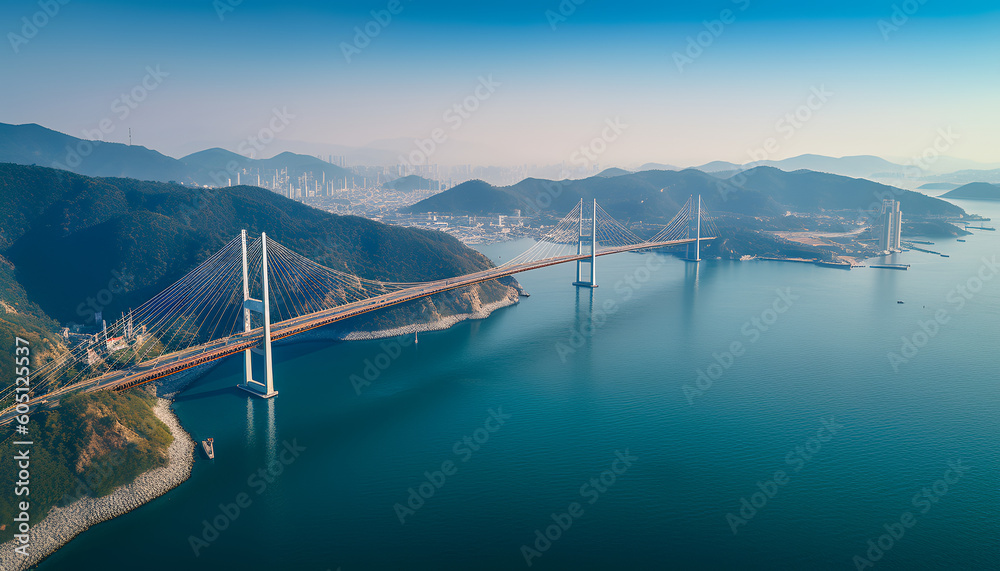 A majestic feat of engineering, soaring high, The tallest bridge in ...
