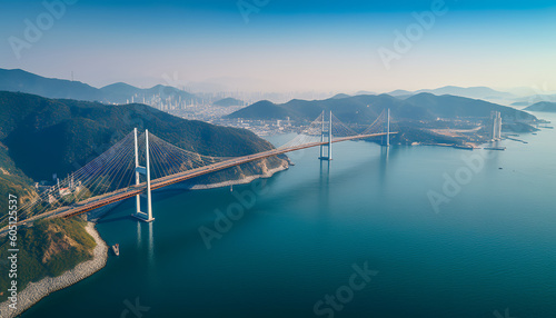 A majestic feat of engineering, soaring high, The tallest bridge in Korea touches the sky. A view that unveils coastal wonders, untamed, With harbor vistas, nature's beauty reclaimed.