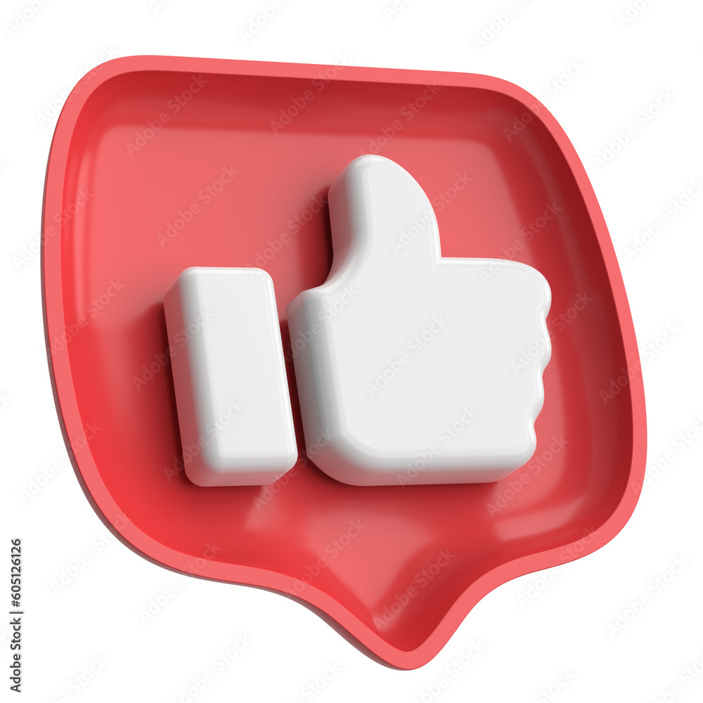 Like icon. Like button. 3D illustration. Like icon. Like button. 3D illustration.