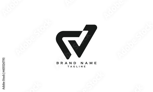 CV, VC, Abstract initial monogram letter alphabet logo design