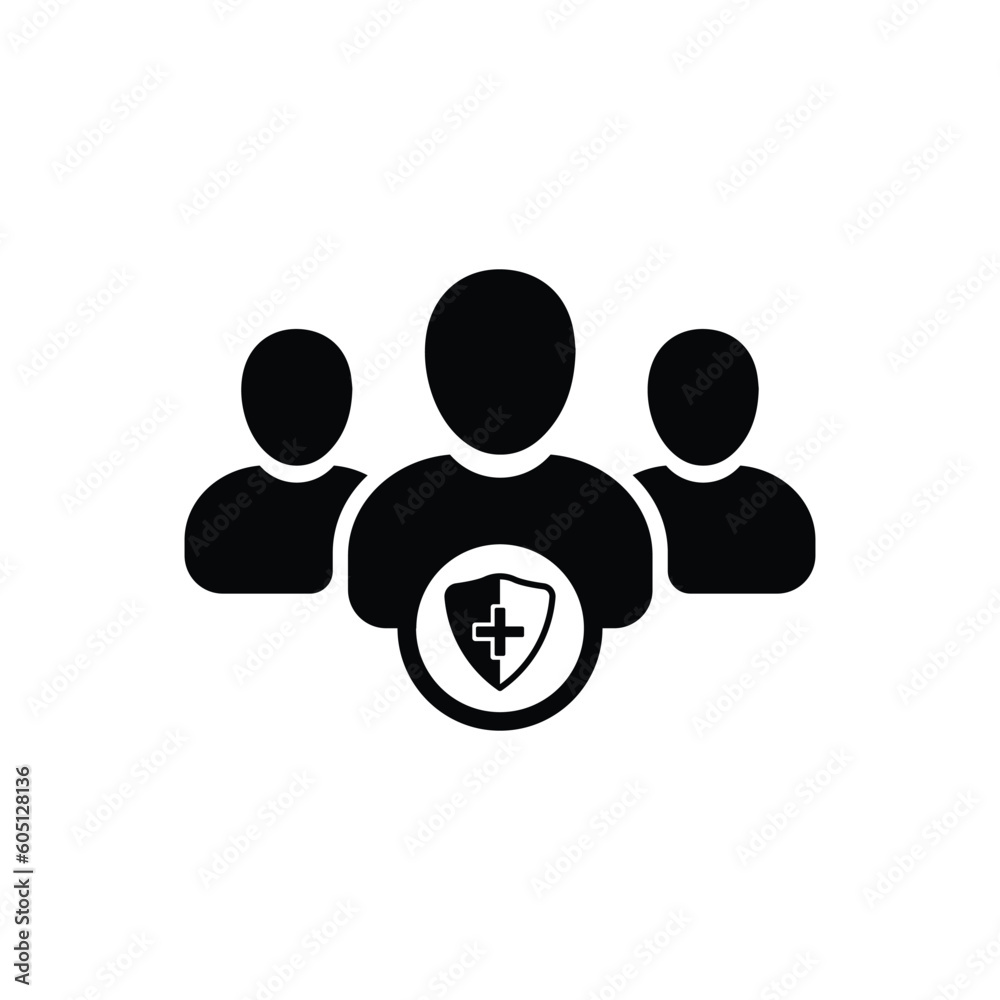 User group icon. Management Business Team Leader Sign. Social Media, Teamwork concept. Medical health cross protection shield concept. Safety badge icon. Privacy banner. Security label. Defense tag User group icon. Management Business Team Leader Sign. Social Media, Teamwork concept. Medical health cross protection shield concept. Safety badge icon. Privacy banner. Security label. Defense tag
