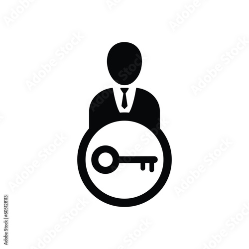 Login icon User Icon in flat style isolated on gray background. Key symbol for your web site design, picture, art, logo, app, UI. Vector illustration EPS10, JPEG image