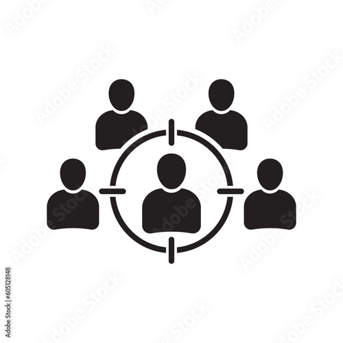 Target audience. Headhunting person icon. Vector illustration
