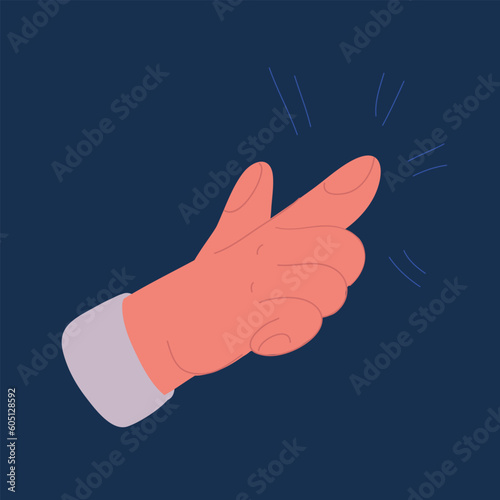 Cartoon vector illustration of Hand index fore finger point to