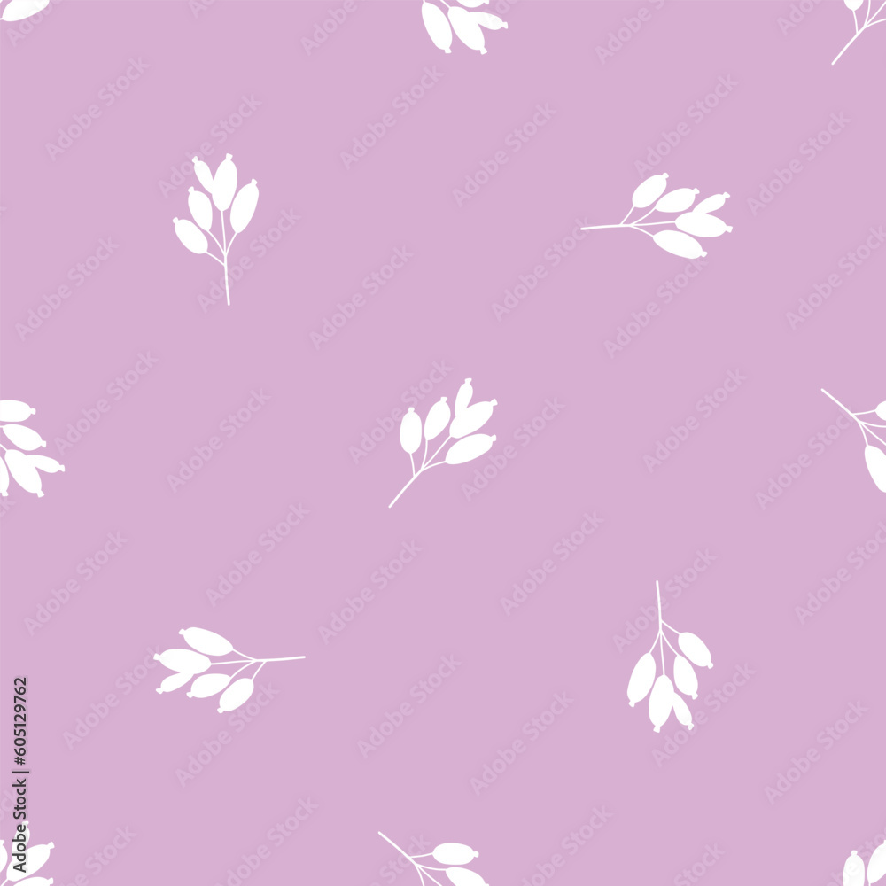 Hand drawn vector seamless pattern of outline berries barberry, cranberry in dodle ink sketch