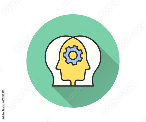 Psychologist session icon. Simple illustration with long shadow for graphic and web design.