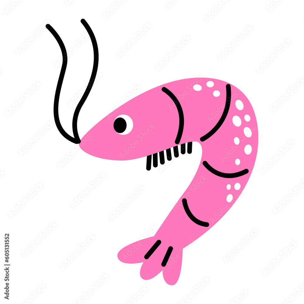 Cartoon cute shrimp illustration Cartoon cute shrimp illustration