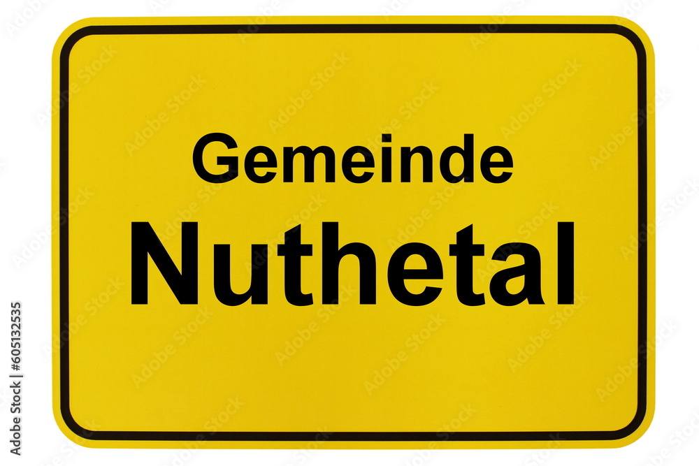 Illustration eines Ortsschildes der Gemeinde Nuthetal in Brandenburg Illustration eines Ortsschildes der Gemeinde Nuthetal in Brandenburg