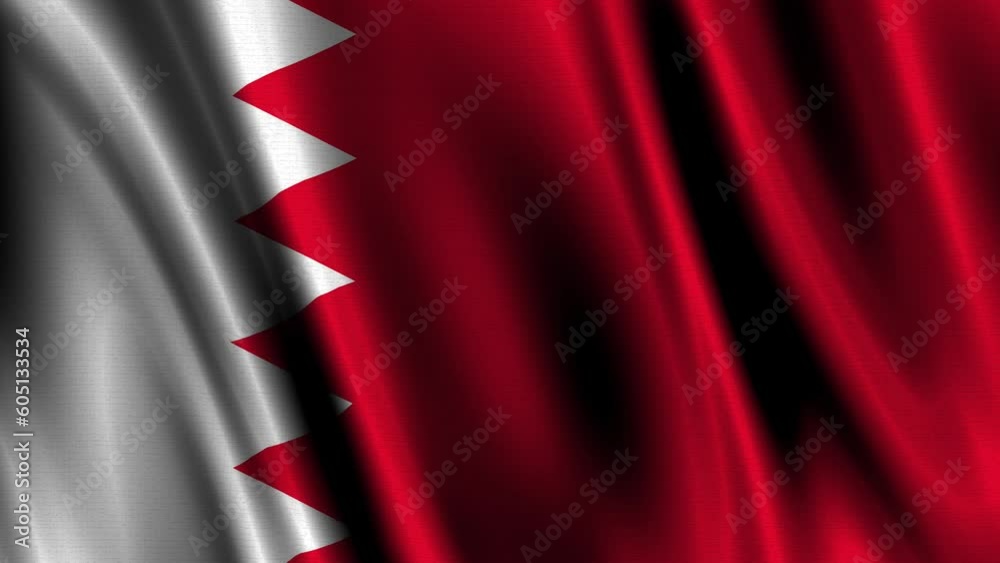 The Bahrain flag proudly waving with a fabric effect is a symbol of national pride and unity.