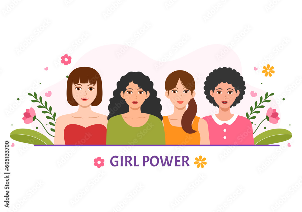 Girl Power Vector Illustration to Show Women Can Also Be Stronger and Independent in Woman Rights and Diversity Flat Cartoon Hand Drawn Templates Girl Power Vector Illustration to Show Women Can Also Be Stronger and Independent in Woman Rights and Diversity Flat Cartoon Hand Drawn Templates