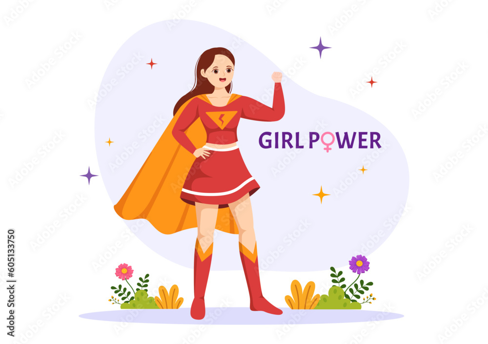 Girl Power Vector Illustration to Show Women Can Also Be Stronger and Independent in Woman Rights and Diversity Flat Cartoon Hand Drawn Templates Girl Power Vector Illustration to Show Women Can Also Be Stronger and Independent in Woman Rights and Diversity Flat Cartoon Hand Drawn Templates