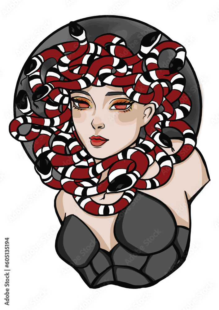 Medusa girl with snake