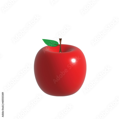 red apple isolated on white