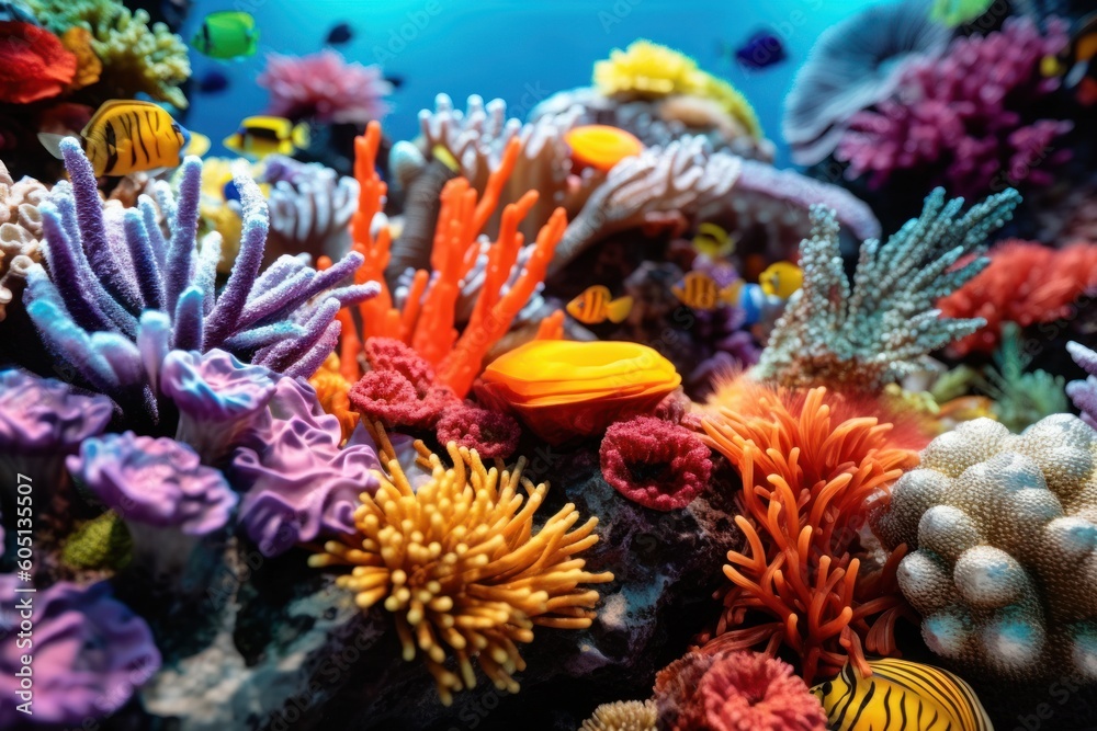 coral reef with fish close up view, ai tools generated image coral reef with fish close up view, ai tools generated image