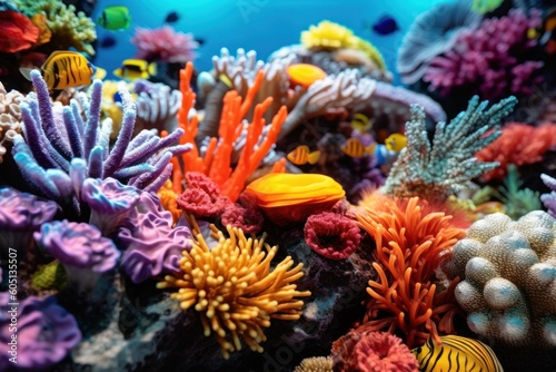 coral reef with fish close up view  ai tools generated image