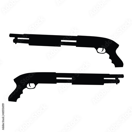 Vector image of the automatic machine gun