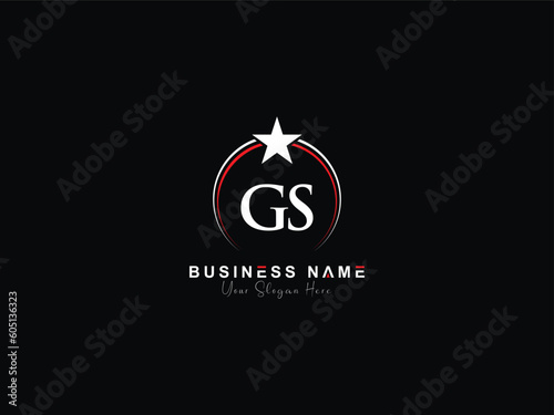 Luxury GS logo icon, minimalist unique Gs sg logo letter vector star