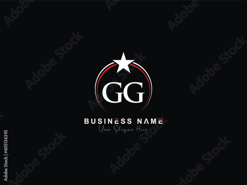 Luxury GG logo icon, minimalist unique G gg g logo letter vector star