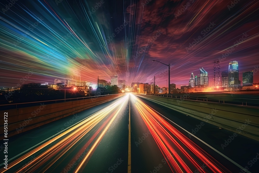 Wide angle long exposure of train travelling fast using generative AI Wide angle long exposure of train travelling fast using generative AI