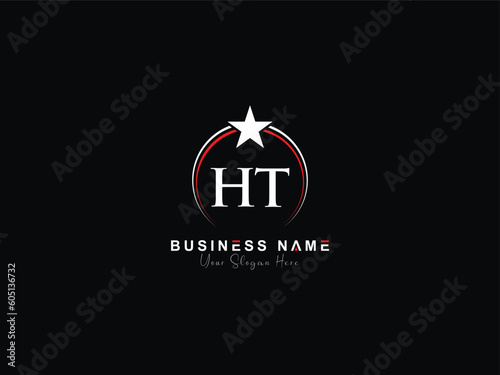Letter HT h&t logo vector, professional ht logo letter with star design