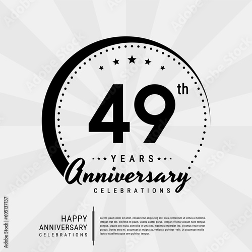 49th year anniversary design template. vector template illustration