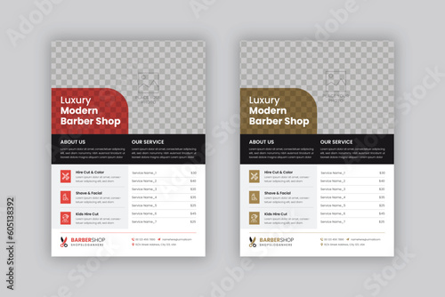 Barber Shop Flyer Template Editable Creative Beauty Salon Hair Cutting and Spa Business Flyer
