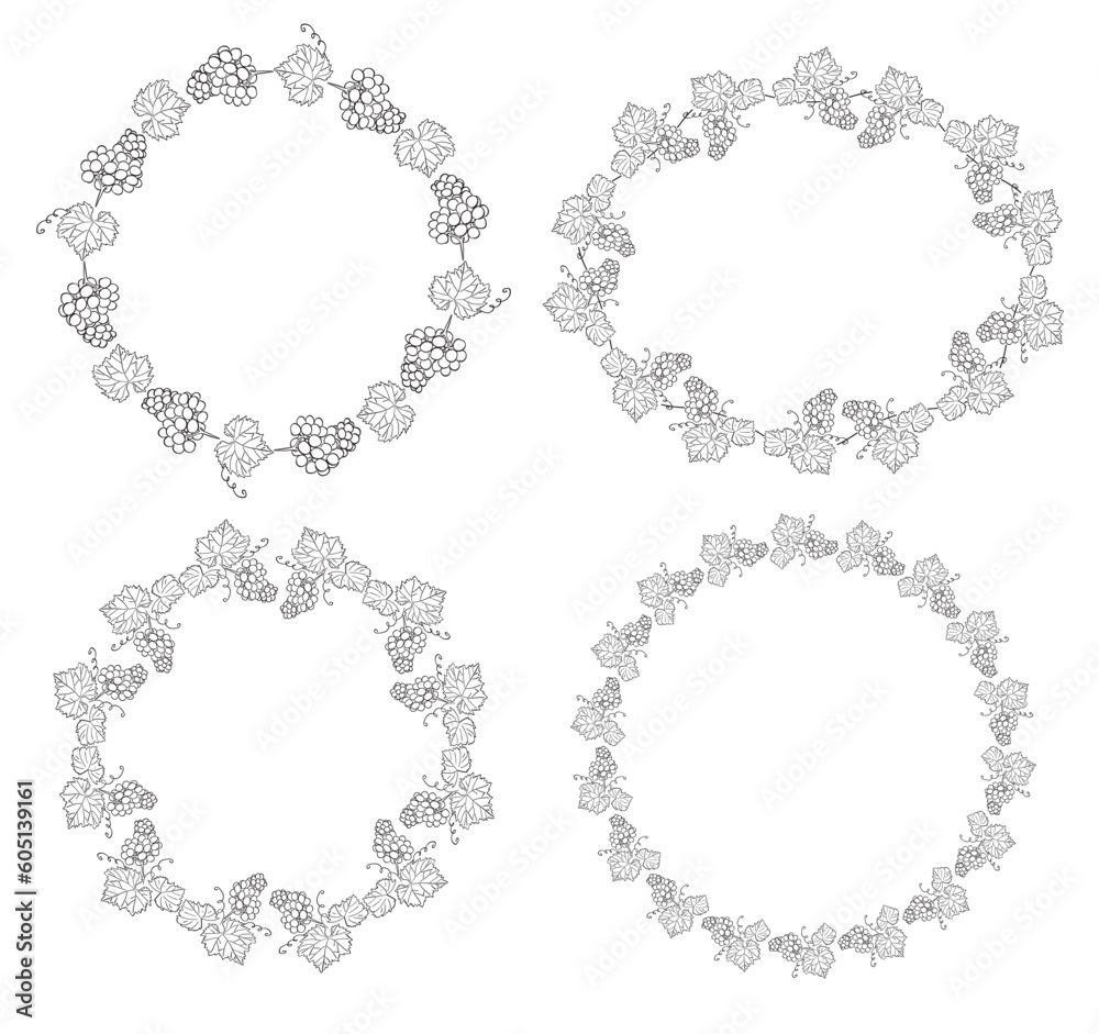 vector frames and with grape - decorative ornaments vector frames and with grape - decorative ornaments