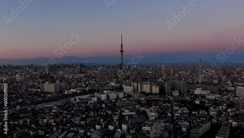 Wallpaper Mural 朝焼けに包まれる東京の街並みとスカイツリー Torontodigital.ca