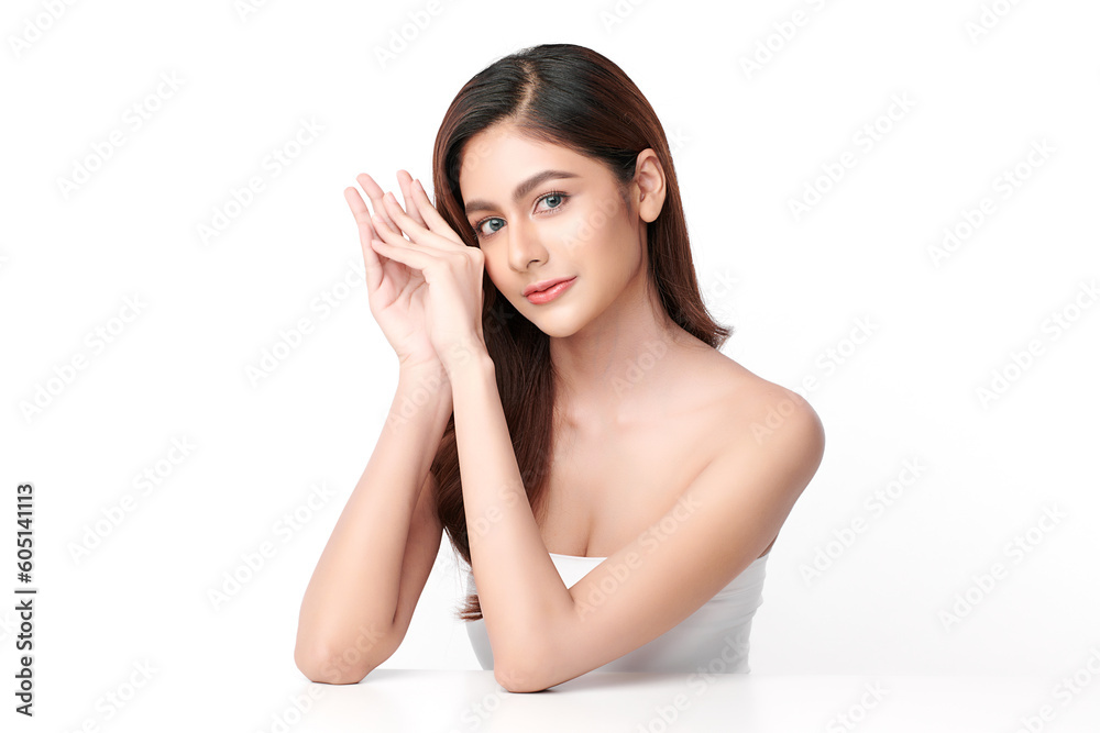 Beautiful young asian woman with clean fresh skin on white background, Face care, Facial treatment, Cosmetology, beauty and spa, Asian women portrait. Beautiful young asian woman with clean fresh skin on white background, Face care, Facial treatment, Cosmetology, beauty and spa, Asian women portrait.